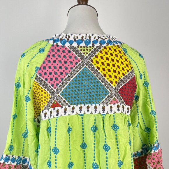 NWOT John Mark Embroidered Woven Multi Patchwork Tunic Top Blouse Shirt Size 3X - Picture 5 of 13
